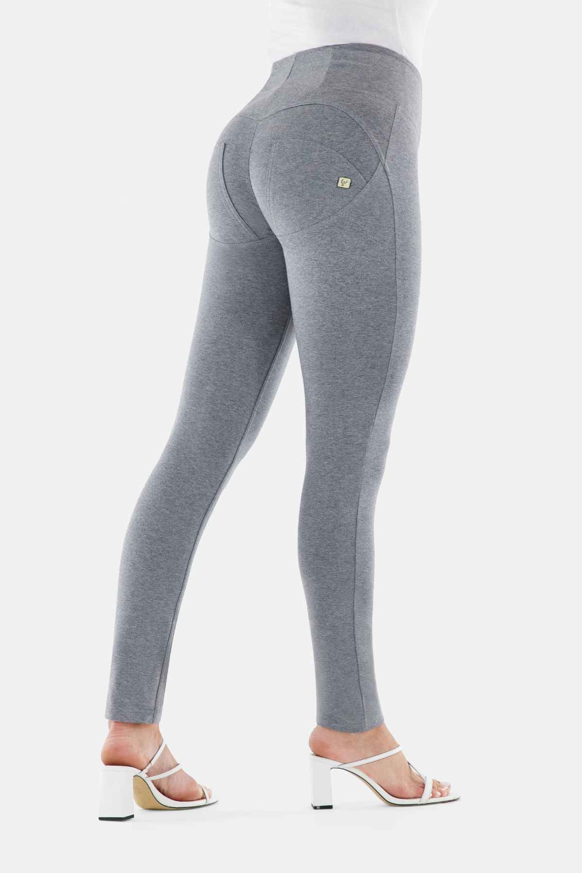 Grey Marl Skinny Shaping Trousers – High Waist, Full Length – view 2