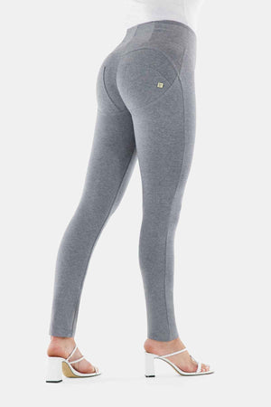 Grey Marl Skinny Shaping Trousers – High Waist, Full Length – view 2