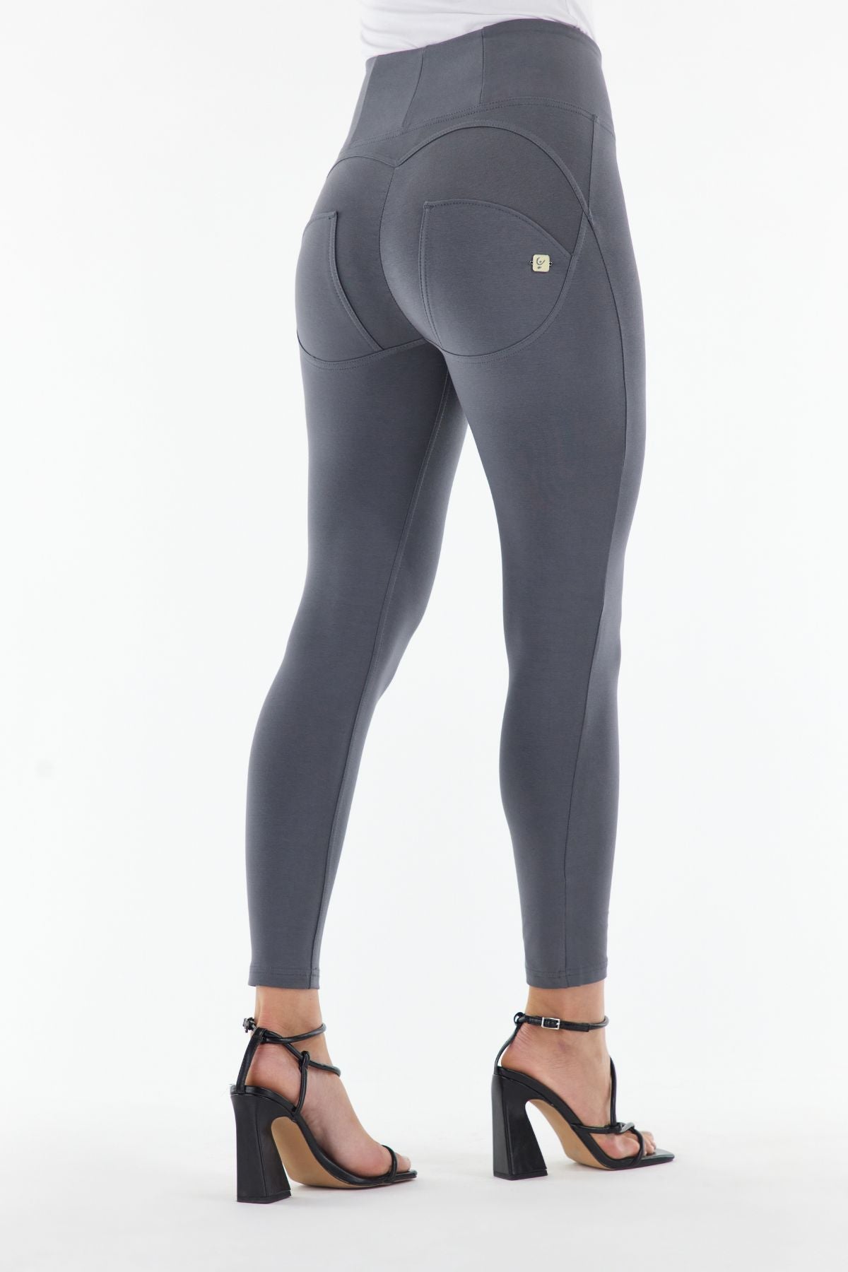 Grey Curvy Skinny Shaping Trousers – High Waist, Ankle Length