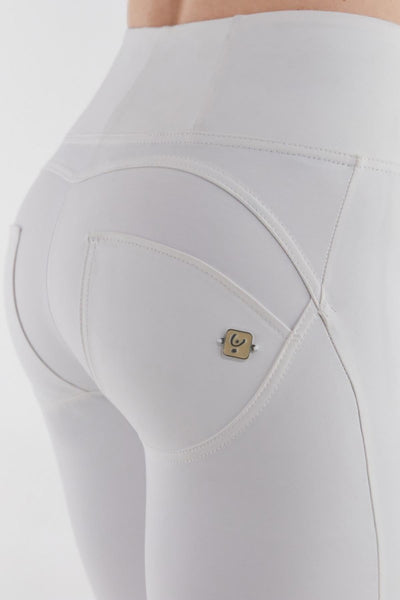White High Rise Faux Vegan Leather Freddy Shaping Effect Womens Pants Eco Friendly  Edit alt text