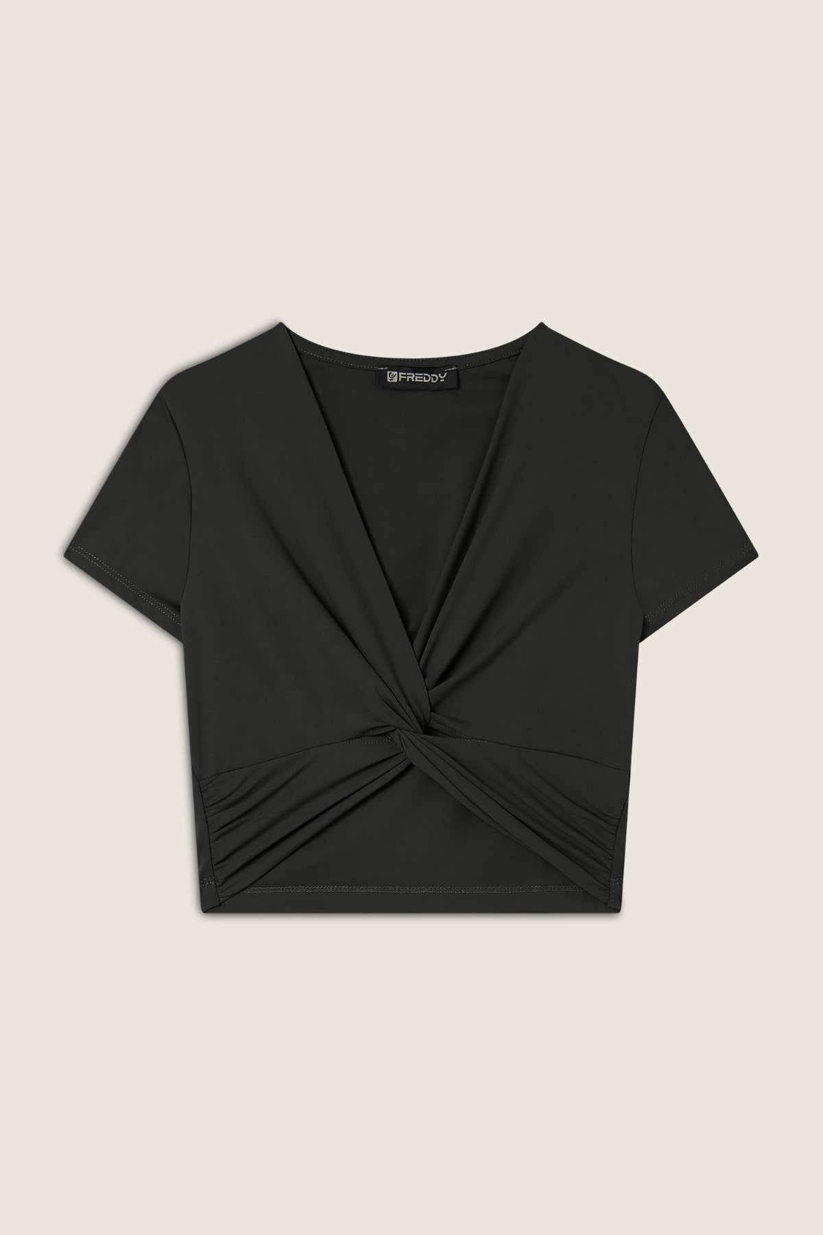 Active DIWO Fitness Crop To Black Twisted Detail – view 5