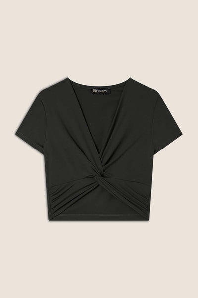 Active DIWO Fitness Crop To Black Twisted Detail