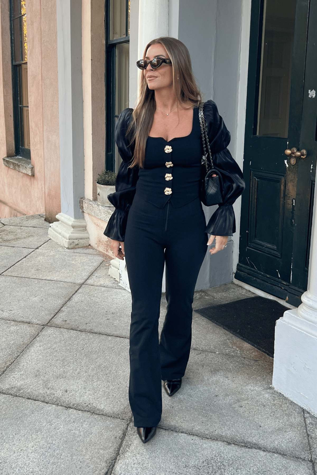 Black Flare Trousers – High Waist – view 4