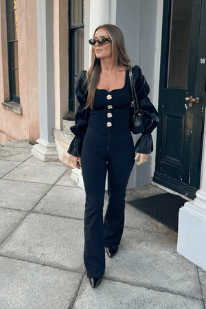 Black Flare Trousers – High Waist – view 4