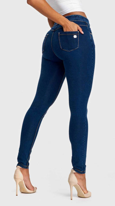 NOW 5 POCKET DENIM FREDDY JEANS DARK DENIM YELLOW STITCH WWW.FREDDY.IE
