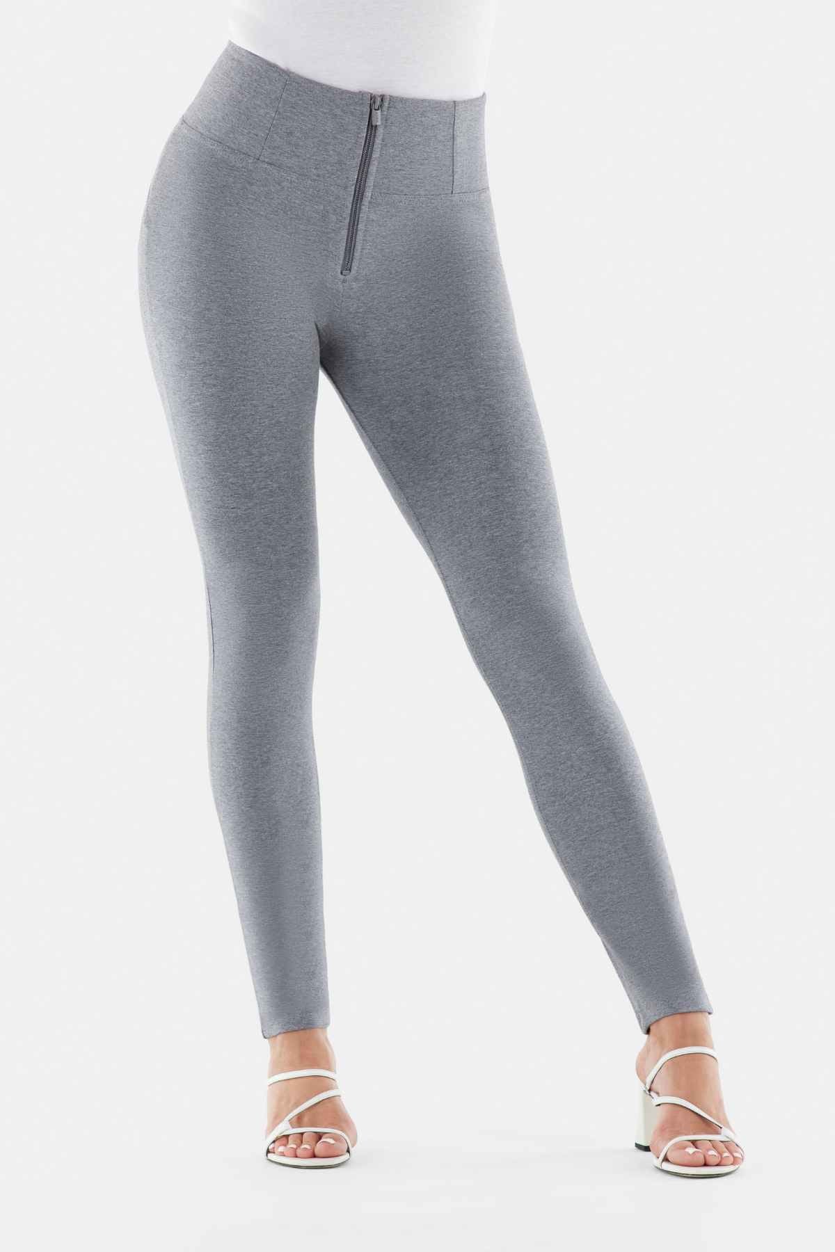 Grey Marl Skinny Shaping Trousers – High Waist, Full Length – view 3