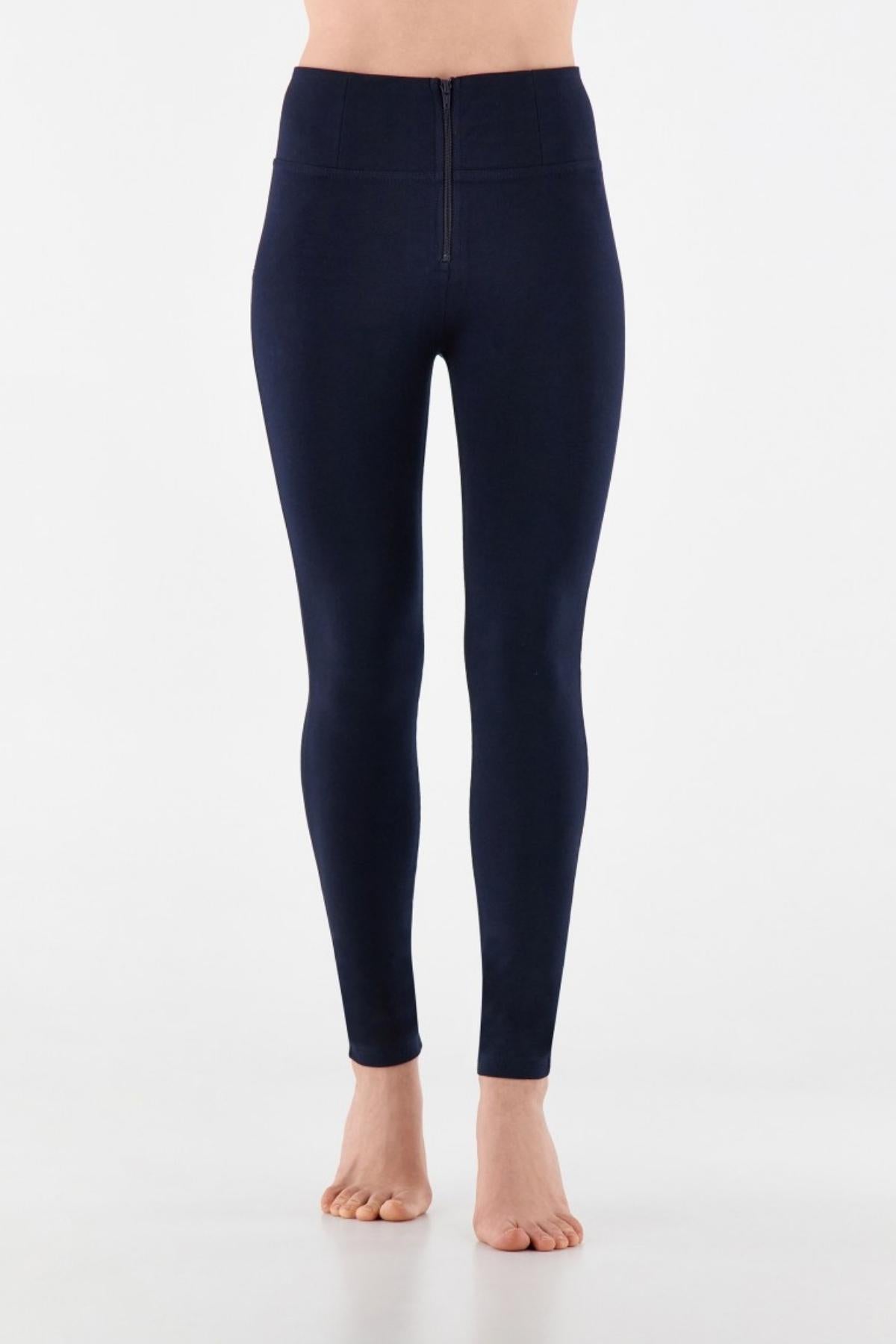Navy Skinny Shaping Trousers – High Waist, Full Length – view 4