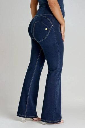 Dark Denim Flare Jeans – High Waist – view 4