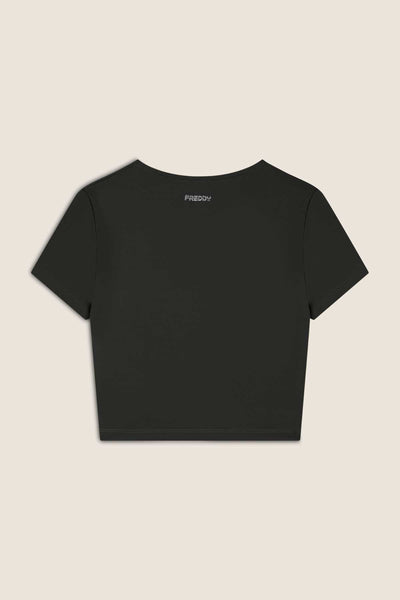 Active DIWO Fitness Crop To Black Twisted Detail