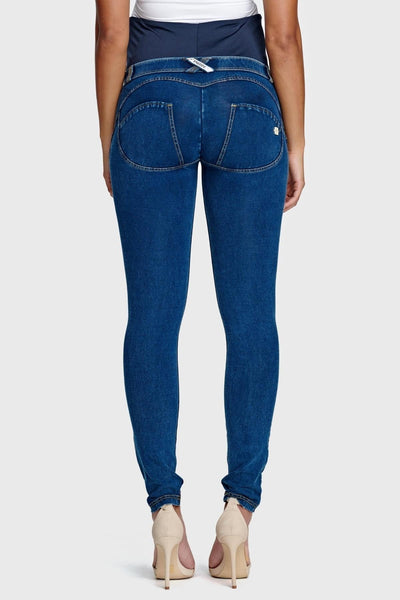 Maternity Dark Denim Yellow Stitch