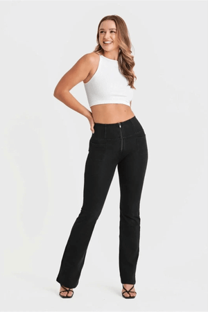 Black Denim Flare Jeans – High Waist – view 4