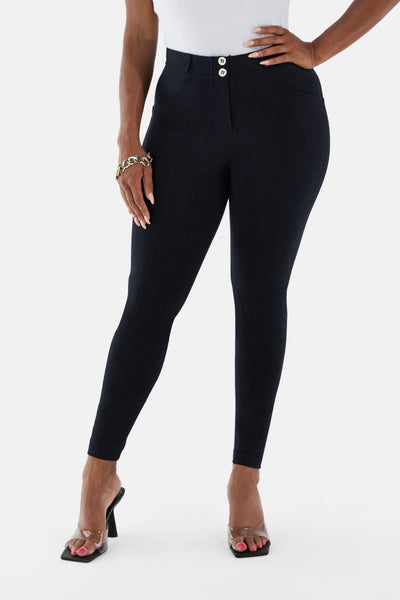 Hourglass Fit Black Cotton Mid Rise Full Length