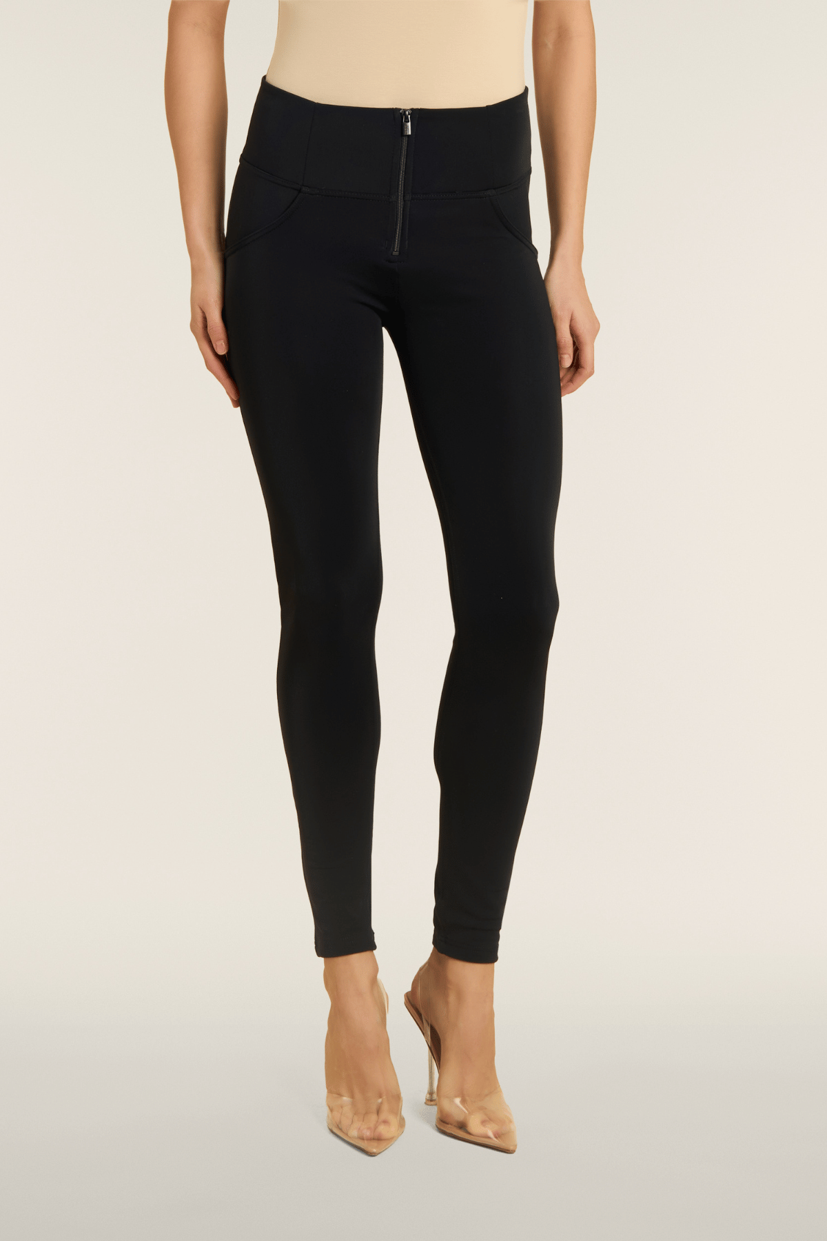 Black Fleece Lined Sculpting Trousers – High Waist, Full Length – view 4