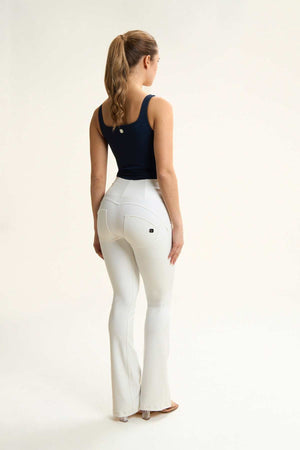 Freddy WR.UP® white faux leather high rise mini flare trousers – view 7