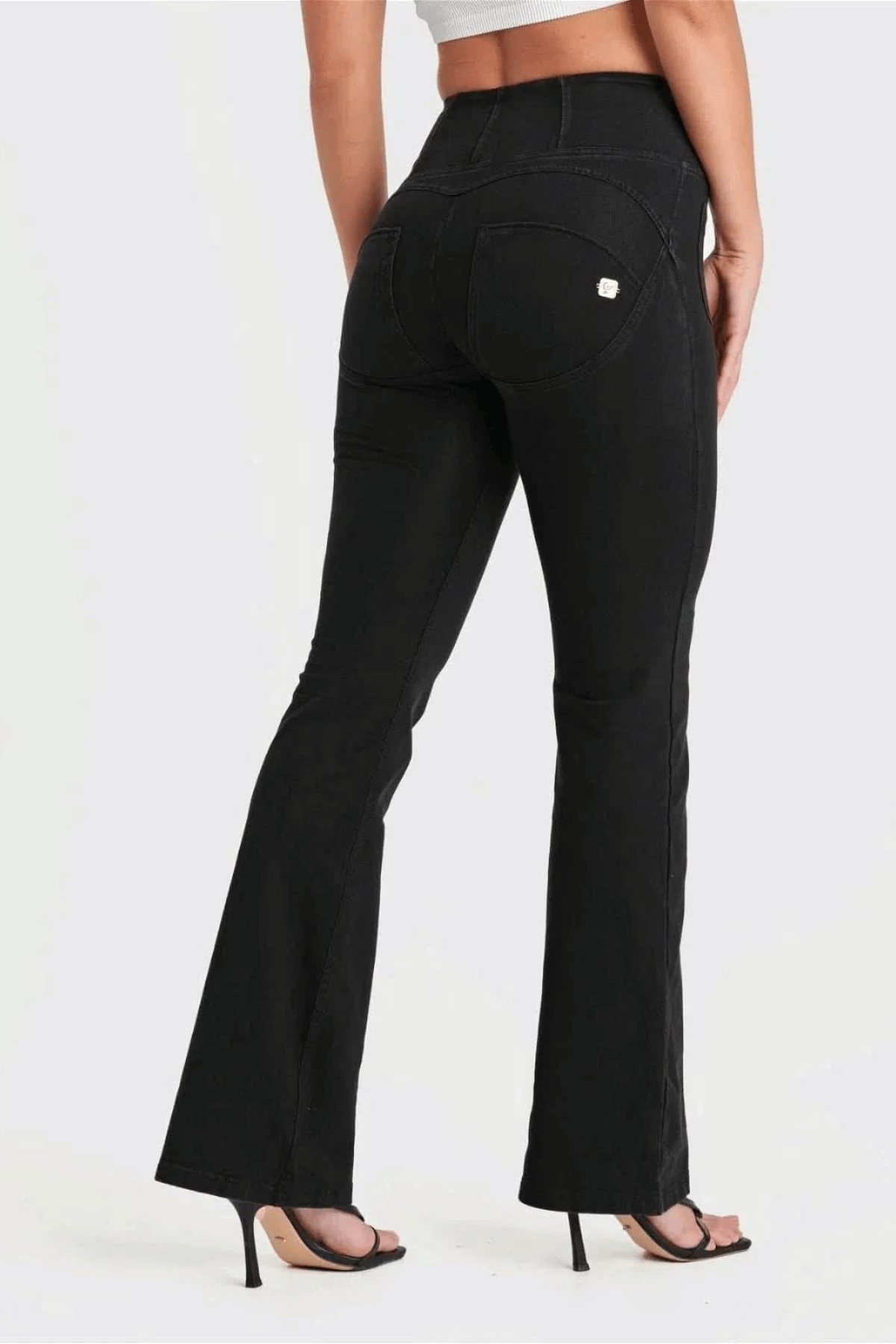 Black Denim Flare Jeans – High Waist – view 3