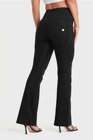 Black Denim Flare Jeans – High Waist – view 3