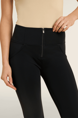 Black Fleece Lined Sculpting Trousers – High Waist, Full Length – view 2