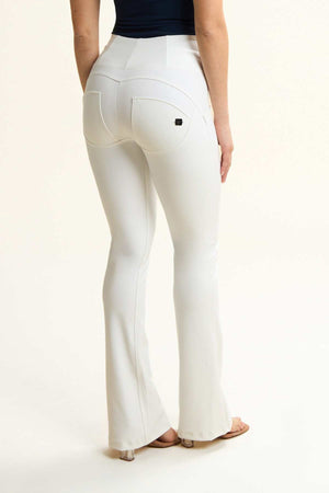 Freddy WR.UP® white faux leather high rise mini flare trousers – view 4
