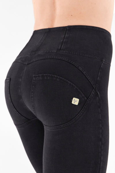 Black Denim Black Stitch High Rise Organic Super Skinny