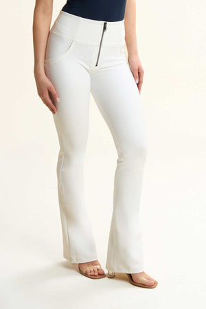 Freddy WR.UP® white faux leather high rise mini flare trousers – view 5