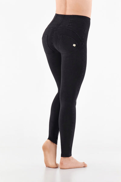 Black Denim Black Stitch High Rise Organic Super Skinny