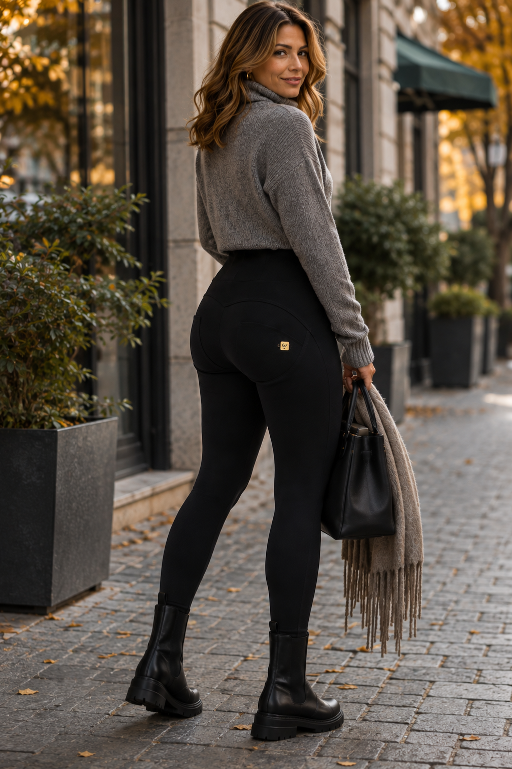 Black Skinny Shaping Trousers – Extra High Waist, Full Length