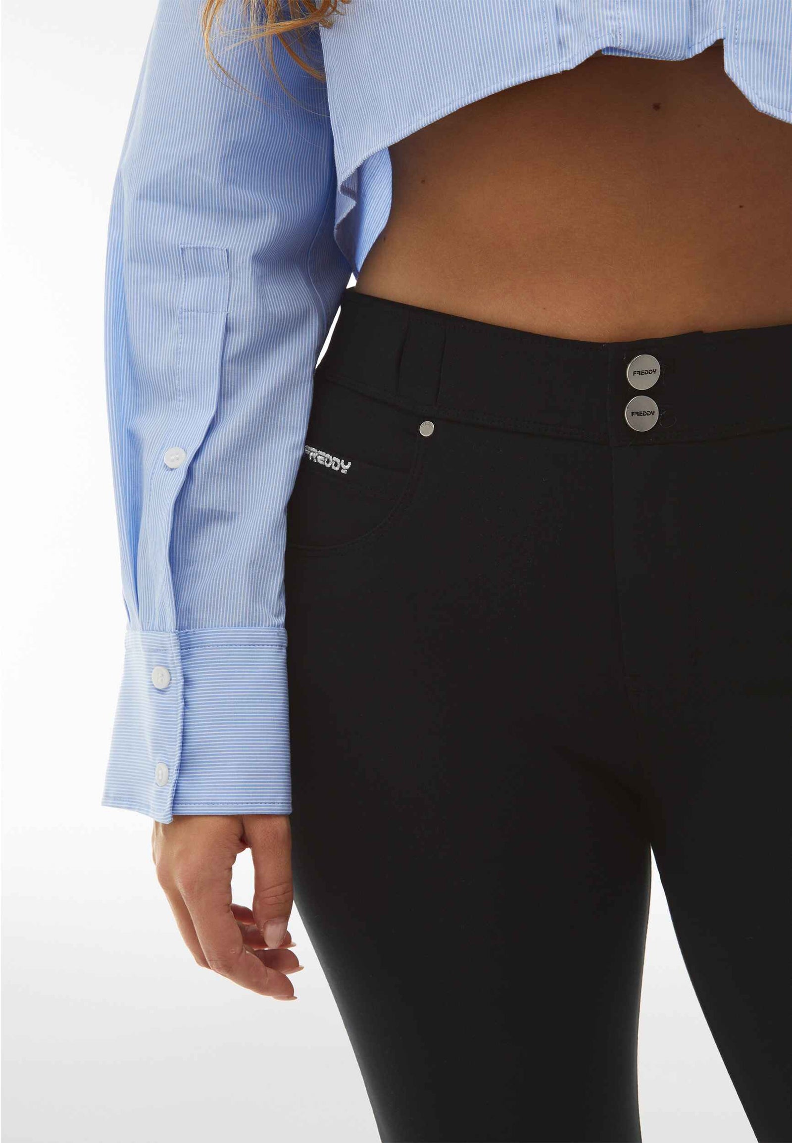 N.O.W Black 5 Pocket Skinny Trousers – Mid Rise, Full Length – view 2