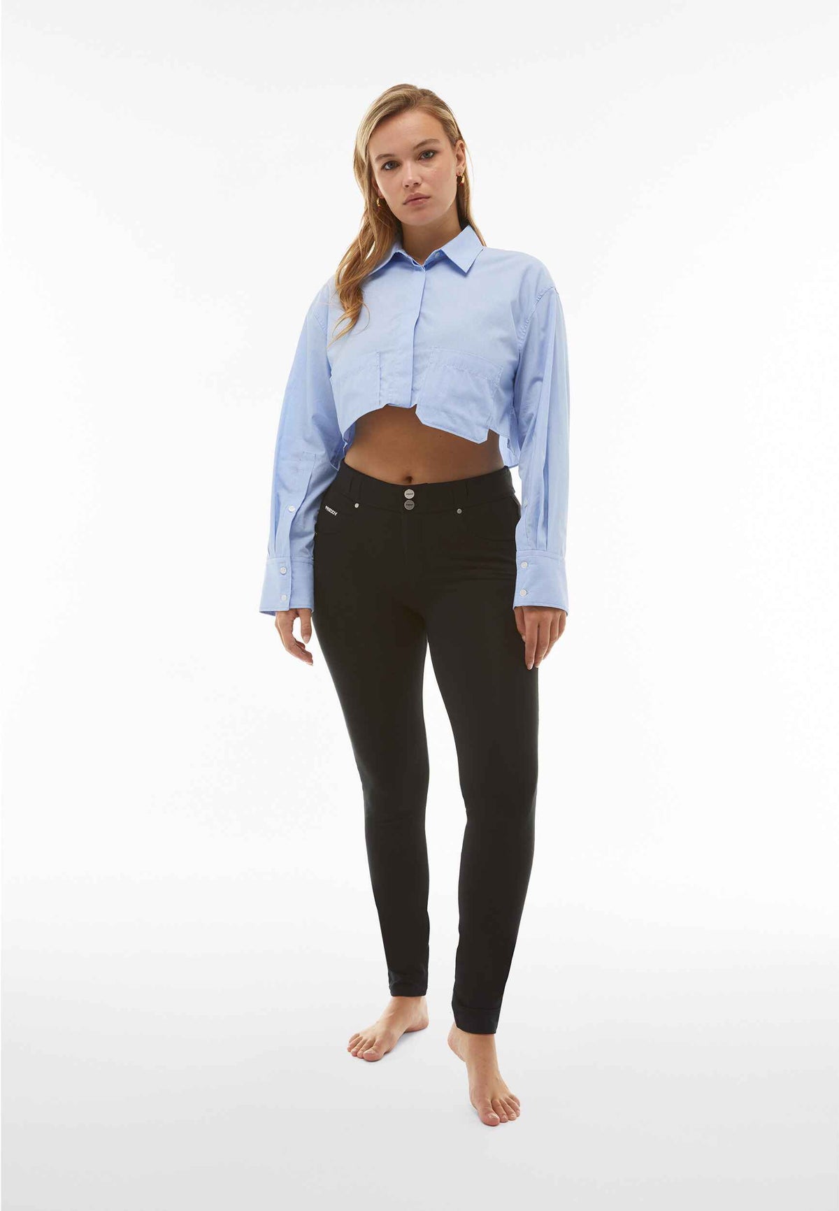 N.O.W Black 5 Pocket Skinny Trousers – Mid Rise, Full Length – view 3