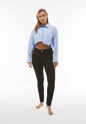 N.O.W Black 5 Pocket Skinny Trousers – Mid Rise, Full Length – view 3