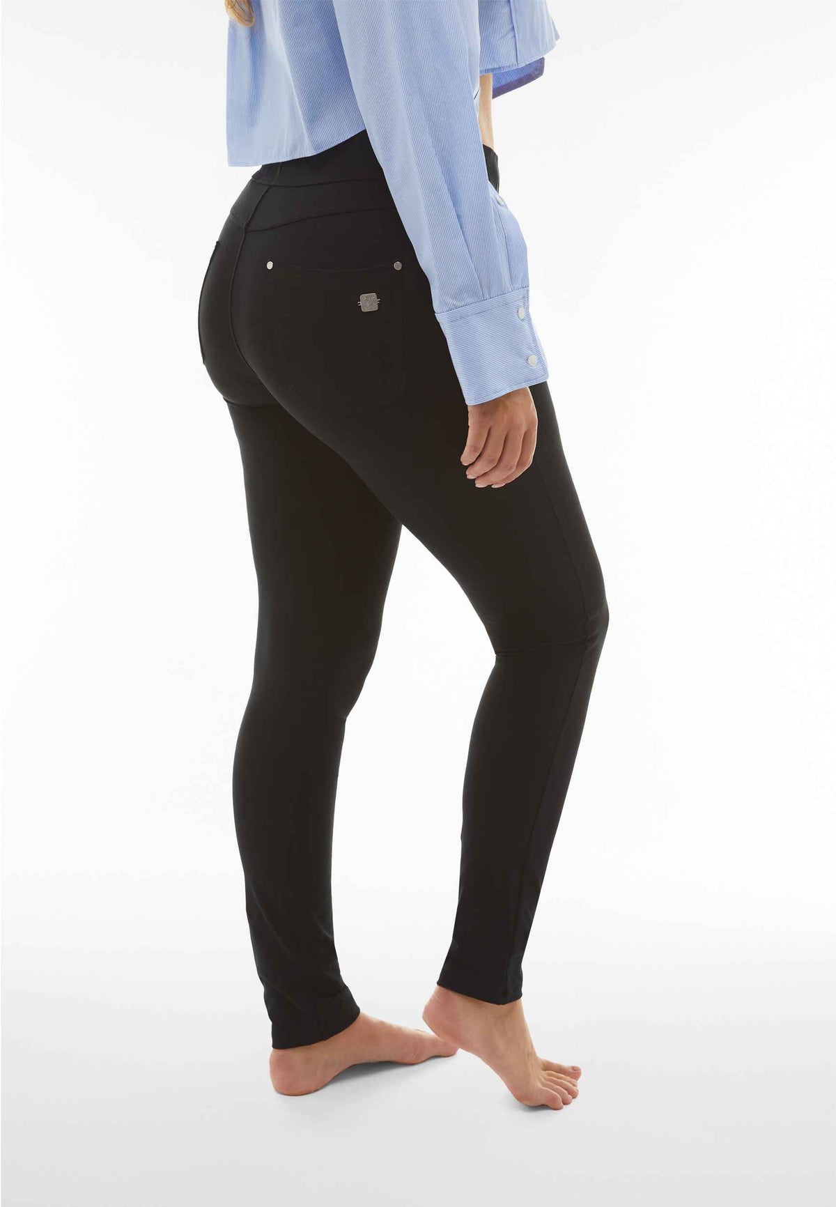N.O.W Black 5 Pocket Skinny Trousers – Mid Rise, Full Length – view 4