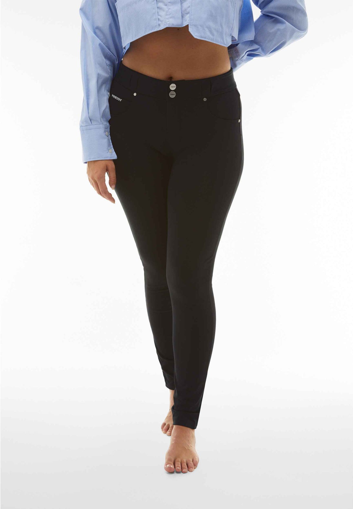 N.O.W Black 5 Pocket Skinny Trousers – Mid Rise, Full Length – view 5