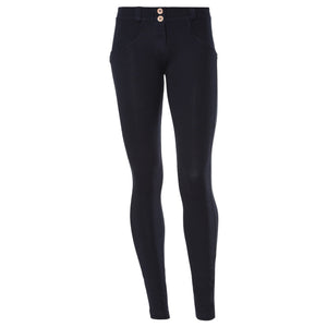 Navy Skinny Shaping Trousers – Mid Rise, Full Length – view 6