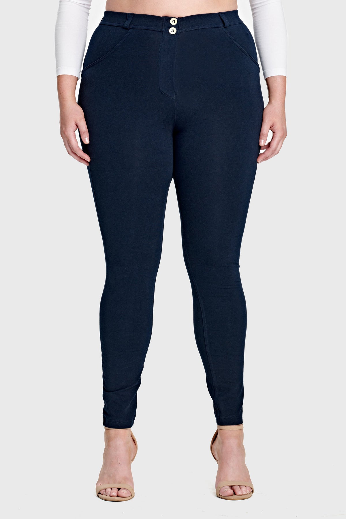 Navy Curvy Cotton Mid Rise Ankle Length – Last Sizes – view 4