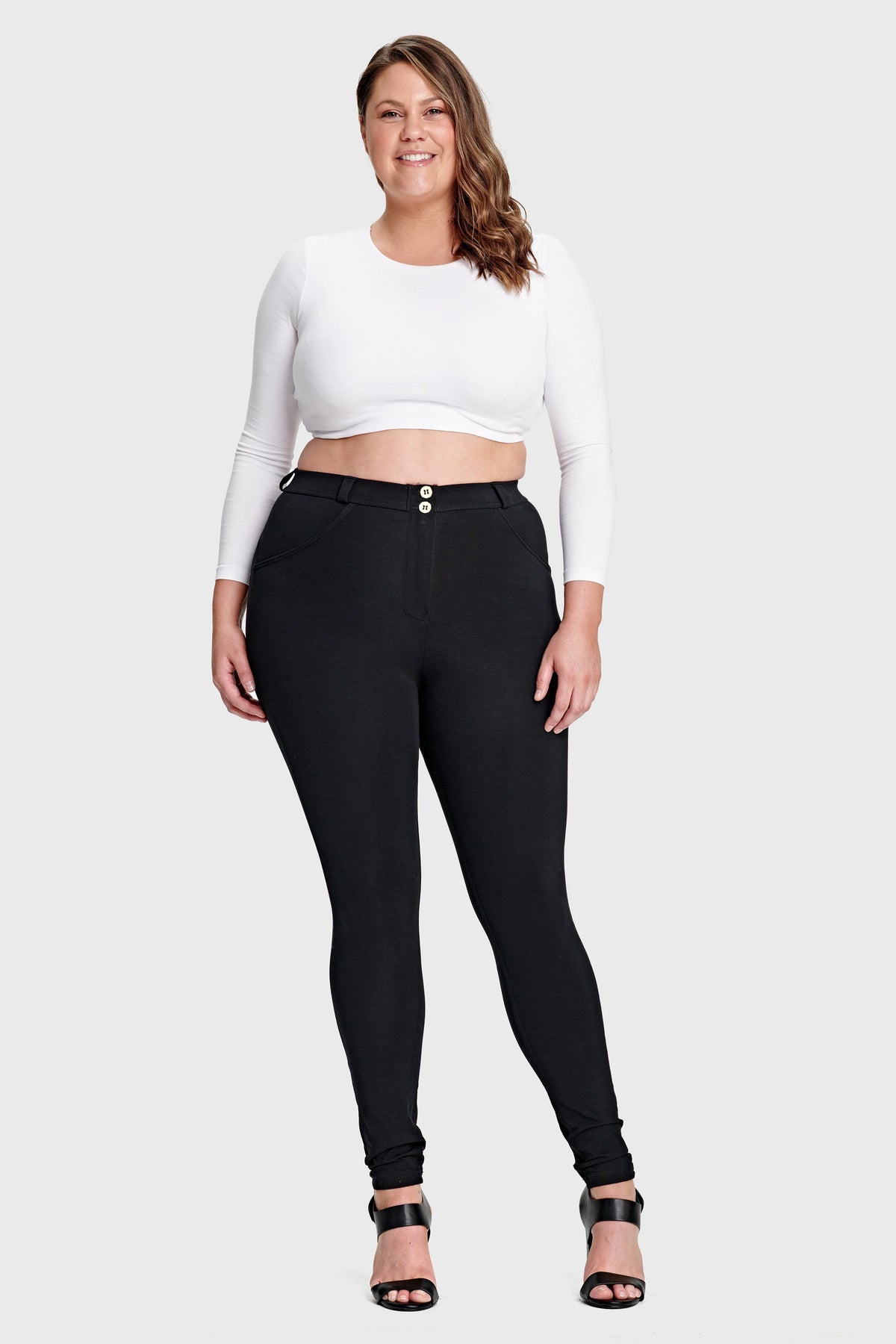 Black Hourglass Fit Skinny Trousers – Mid Rise, Full Length – view 6