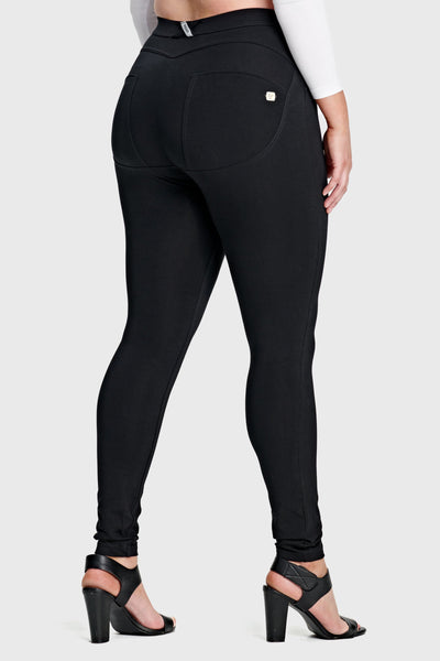 Hourglass Fit Black Cotton Mid Rise Full Length