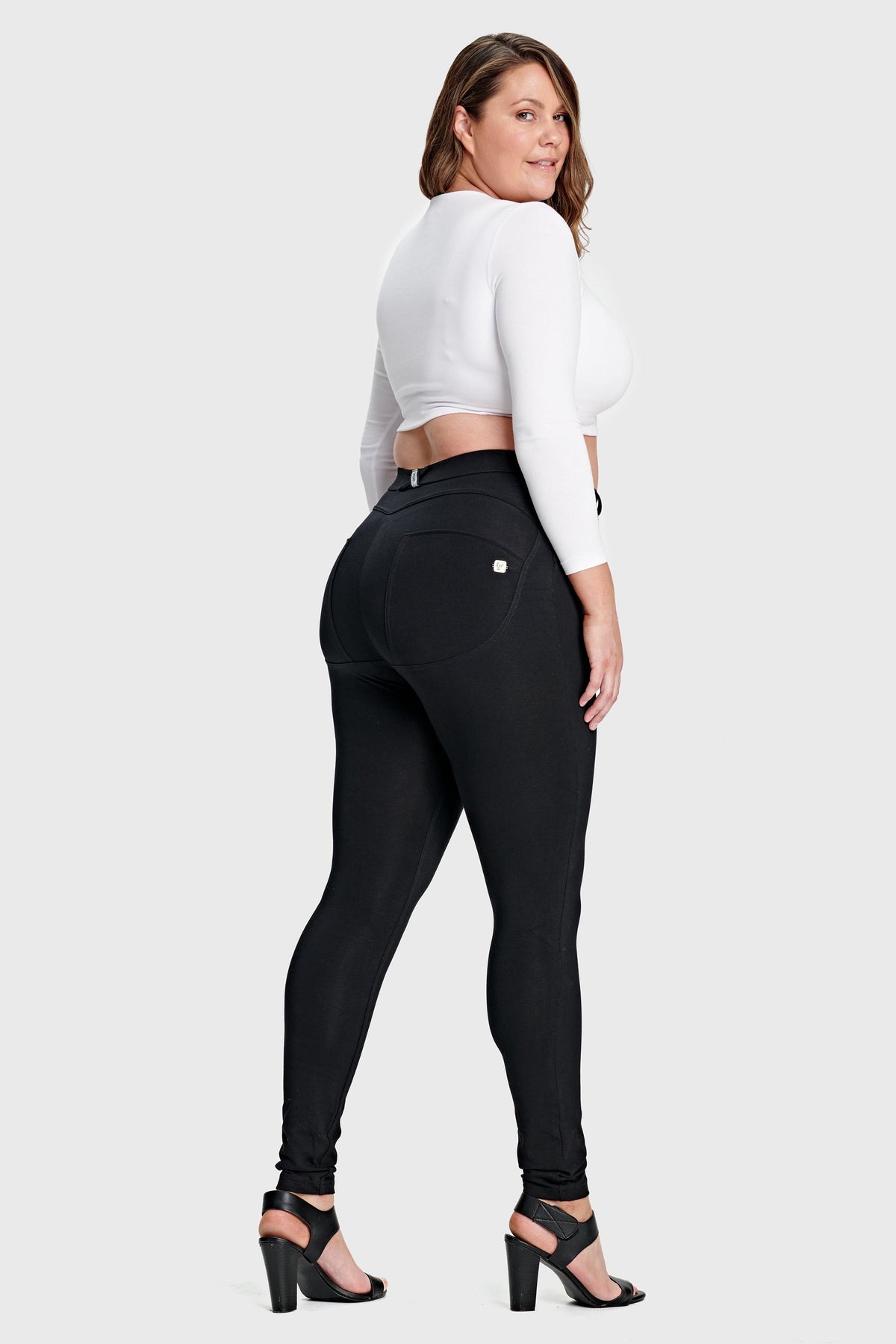Black Hourglass Fit Skinny Trousers – Mid Rise, Full Length – view 7