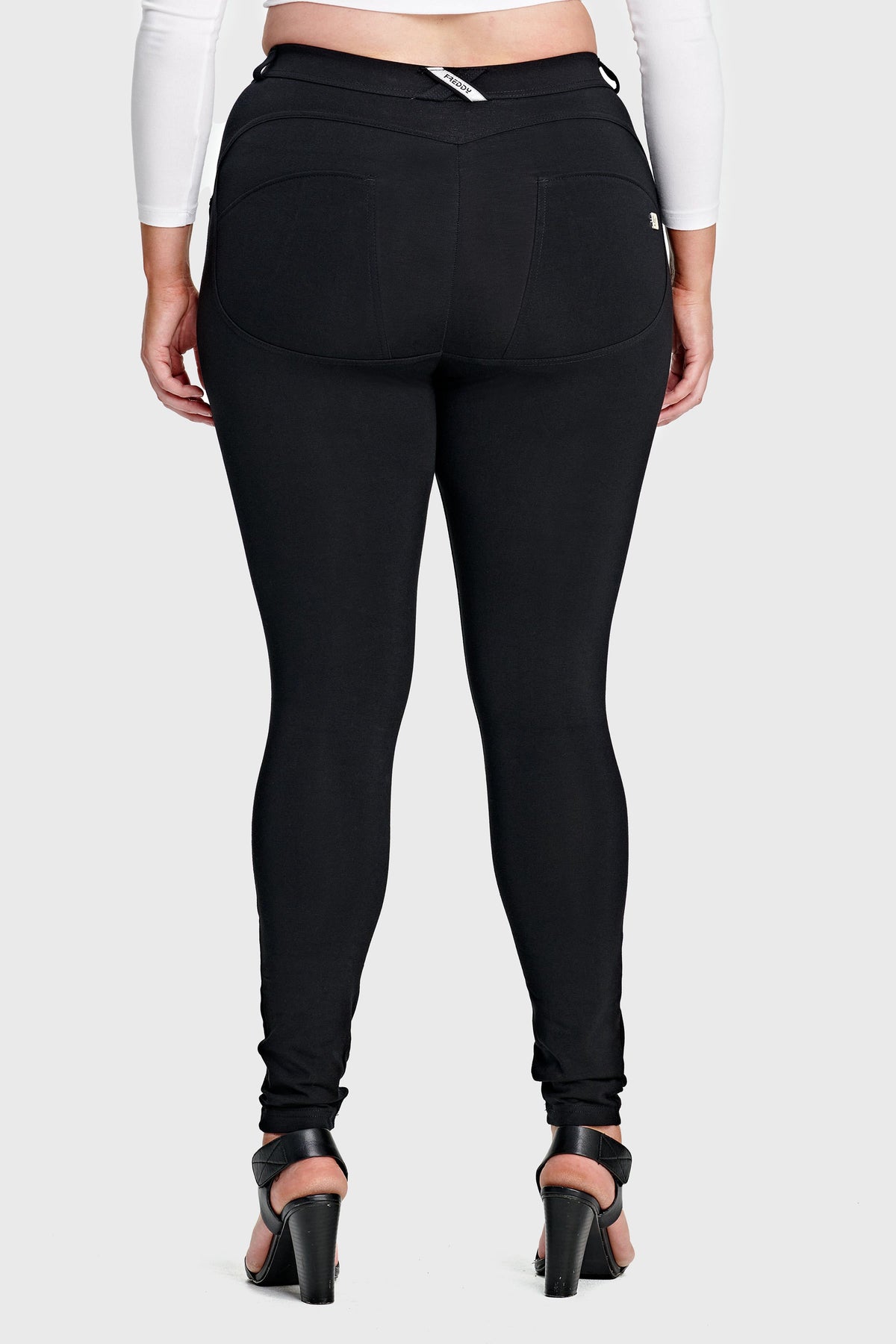 Black Hourglass Fit Skinny Trousers – Mid Rise, Full Length – view 9