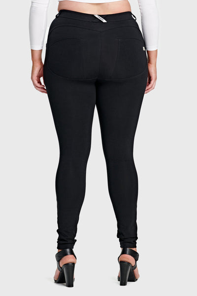 Hourglass Fit Black Cotton Mid Rise Full Length