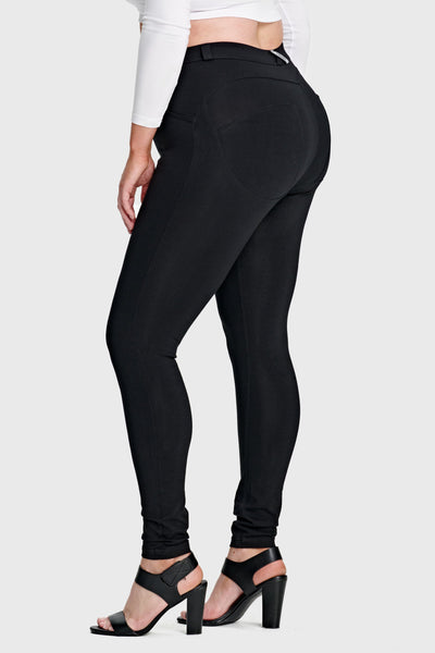 Hourglass Fit Black Cotton Mid Rise Full Length