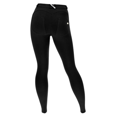 Hourglass Fit Black Cotton Mid Rise Full Length