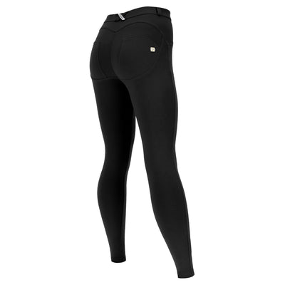 Hourglass Fit Black Cotton Mid Rise Full Length