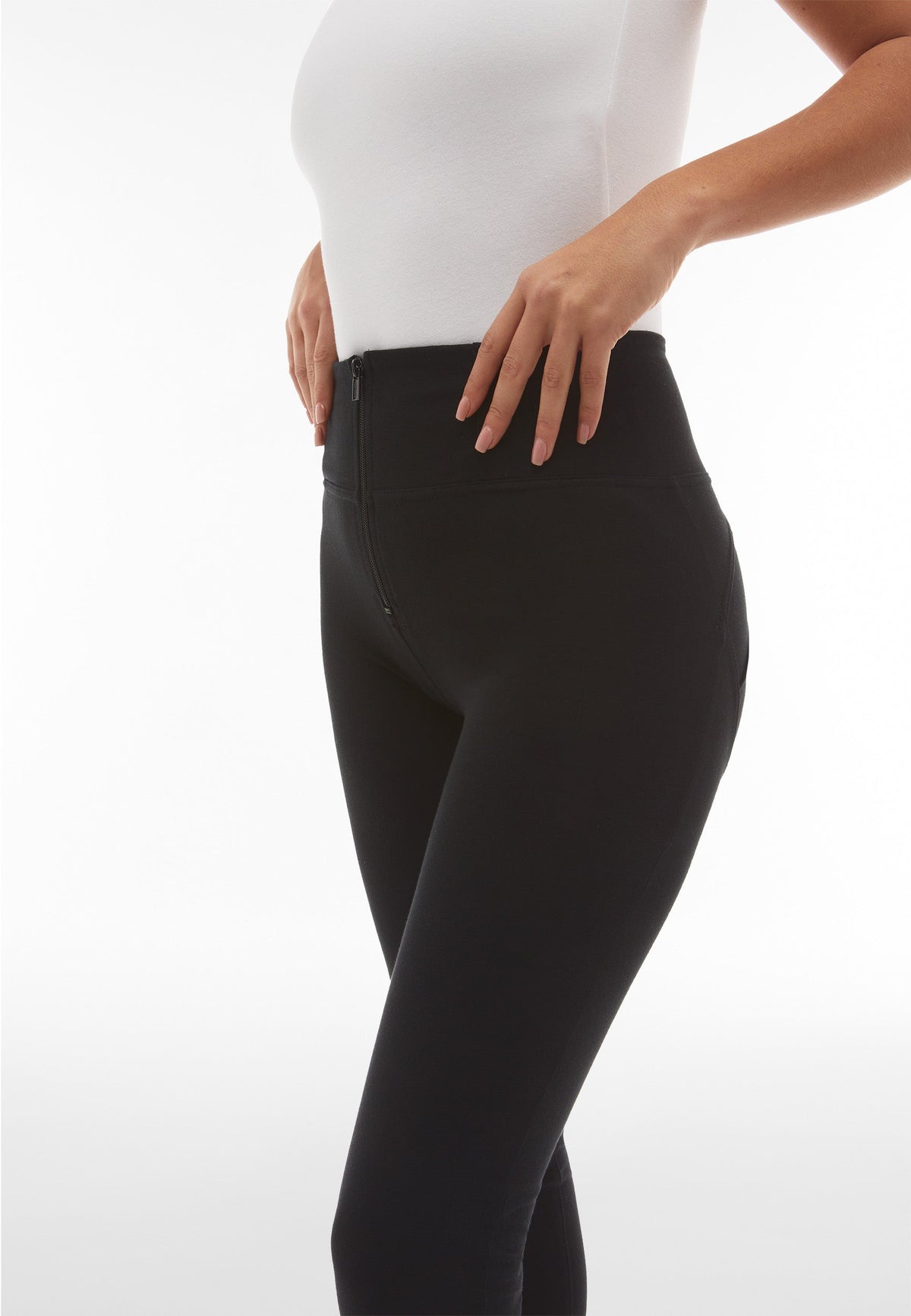 Black Skinny Shaping Trousers – High Waist, Full Length – view 5