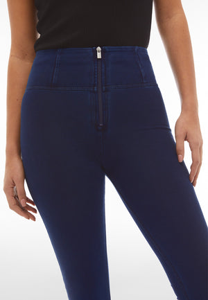 Dark Denim Skinny Shaping Jeans – High Waist, Full Length, Blue Stitch – view 5