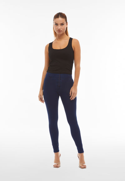 Dark Denim Blue Stitch High Waist Full Length- LAST SIZE CLEARANCE