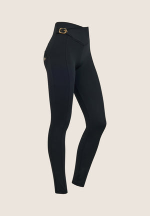 DIWO Pro Black Buckle Sculpting Trousers – High Waist, Full Length – view 2