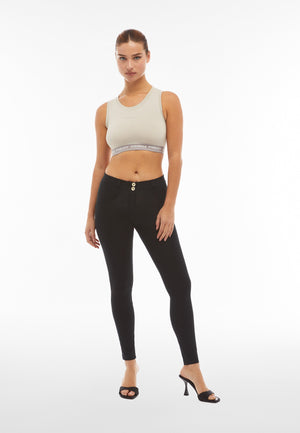 Black Skinny Shaping Trousers – Mid Rise, Full Length – view 4
