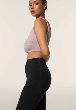 Black Side Zip Skinny Trousers – High Waist, Full Length – view 2