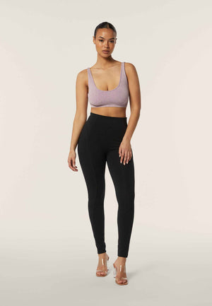 Black Side Zip Skinny Trousers – High Waist, Full Length – view 4