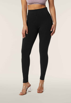 Black Side Zip Skinny Trousers – High Waist, Full Length – view 6
