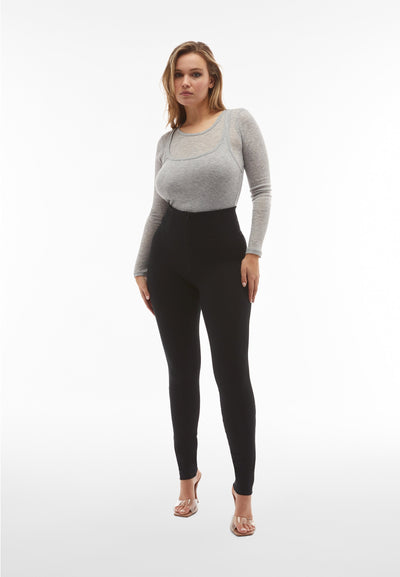 Black Higher Waist Full Length